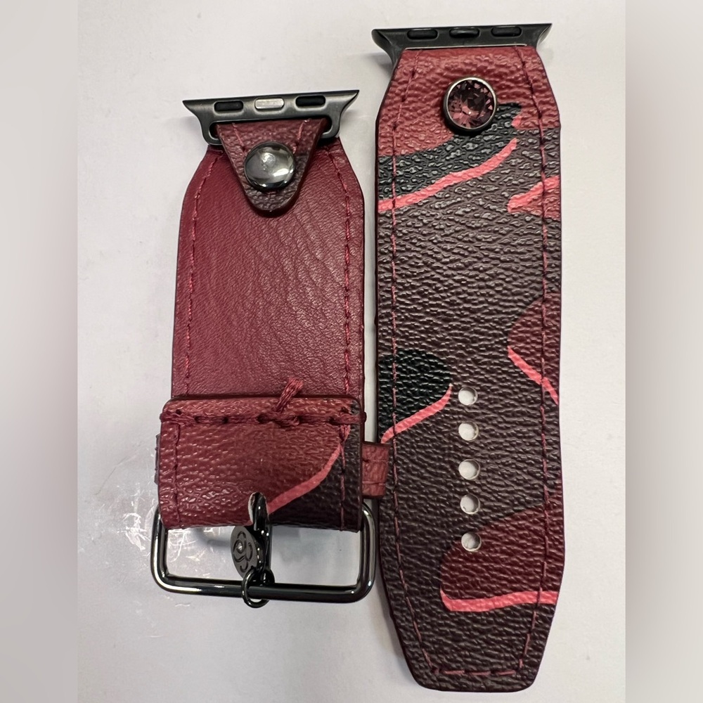 Coach Burgundy Camo Spark*l band for Apple Watch - Picture 4 of 5